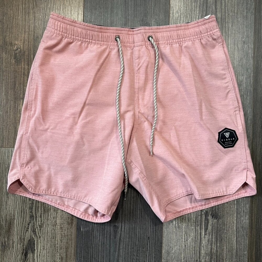 Vissla Mens Breakers Shorts Trunks Size S Ecolatsic Key Rope Pink Sustainable